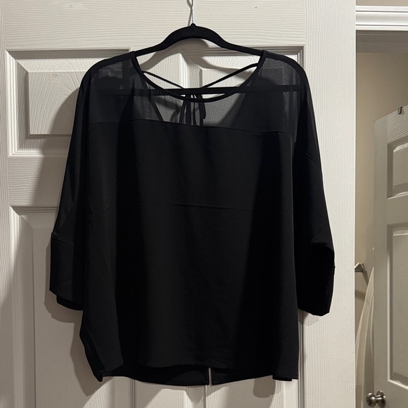 Express Tops - Express Sheer Black Blouse